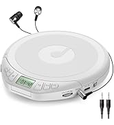 Gueray Portable CD Player with Earphones,CD Discman for Car Home with Anti-Skip Shockproof Protec...