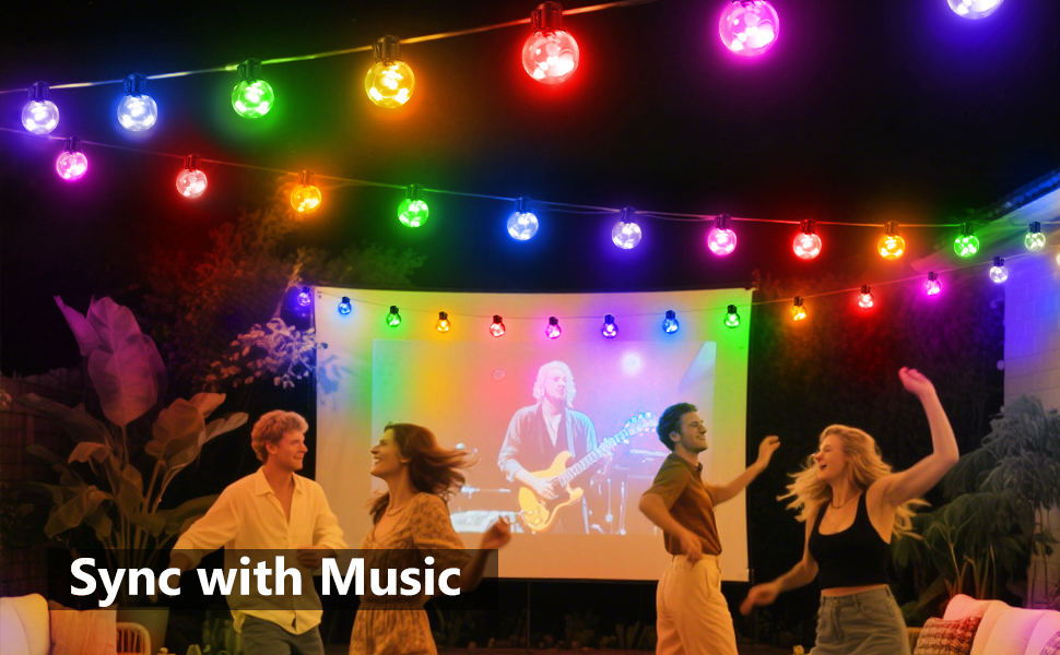G40 Bulbs String Lights Battery Powered Operated Dimmable LED Timer Remote Indoor Outdoor Decoration