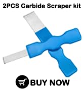 JEUCLEL 2PCS Carbide Super Scraper Kit, Carbon Steel Blade Tool Set, Metal Scraper 1-1/3" and 2/3...