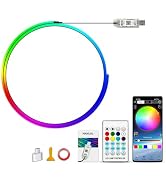 Ambient Lighting Car Led Lights Interior,43.3’’ USB Powered Acrylic Neon Flexible Strip Fiber Opt...