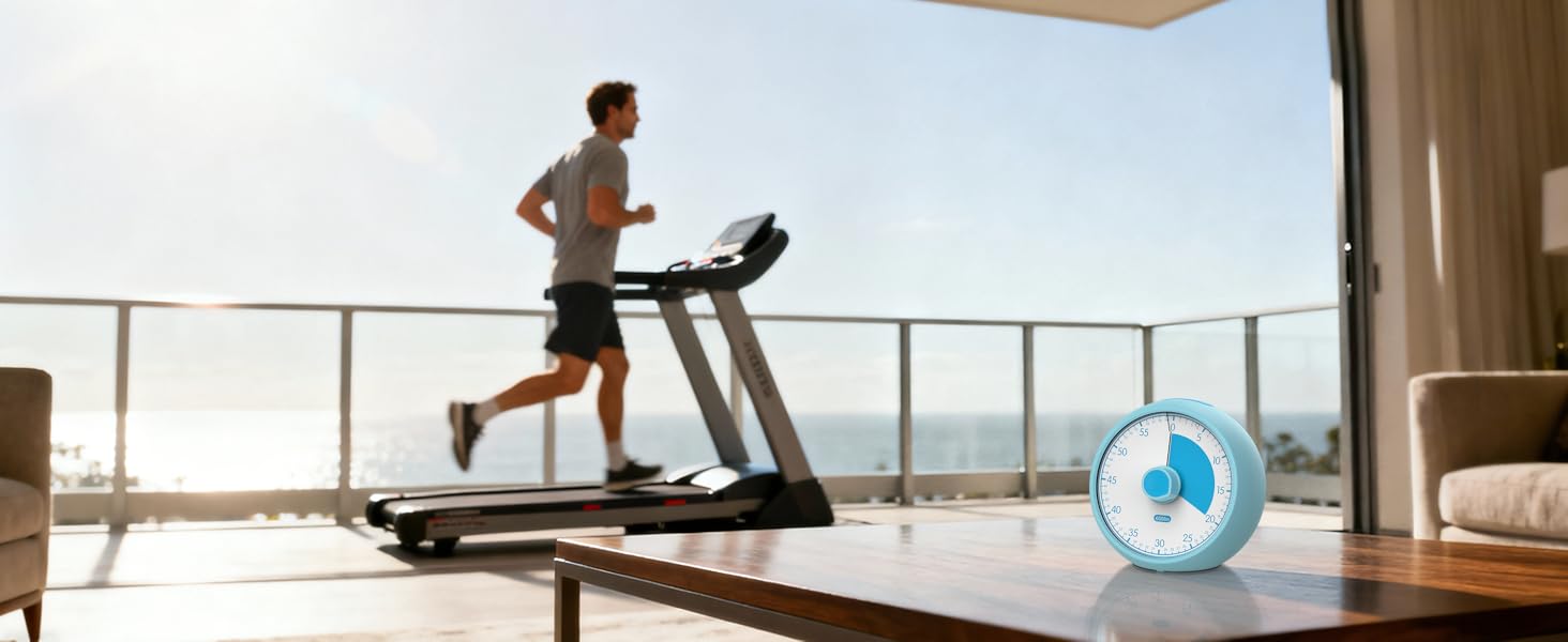 visual timer tracks your treadmill time with clear progress, helping you hit fitness goals faster
