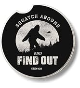 Thirstystone Squatch Around Single Absorbent Stone Coaster for Vehicle Cup Holder 2.6” Diameter M...