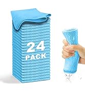 WEAWE Microfiber Cleaning Cloth-24Pcs (13x13 inch) 2100 Series Ultra Soft Highly Absorbent Rags f...