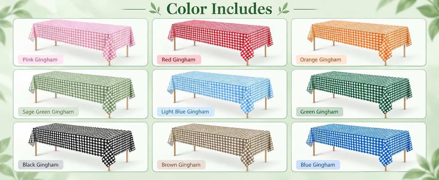 sage green gingham tablecloth