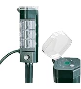 HBN Outdoor Power Strip Timer with Photocell, Yard Stake Countdown Timer(2, 4, 6, 8 Hour),Outside...