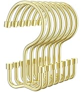 OEH Shower Curtain Hooks, 12 Pcs Shower Curtain Rings, Durable Gold Shower Curtain Hooks Rust Pro...