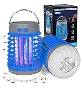 Solar Bug Zapper Outdoor Waterproof Mosquito Zapper for Patio Home Camping, 3 in 1 Cordless Recha...