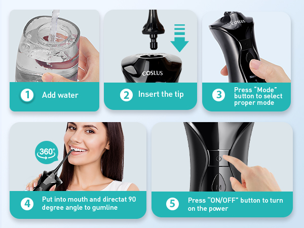 water dental flosser pick teeth cordlss portable Hilo dental con agua, recoge los dientes