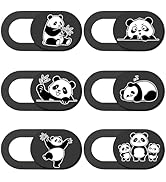 PRESSINART 6Pcs 6 Styles Panda Camera Cover Webcam Cover Slide Cute Animal Design Privacy Guard W...
