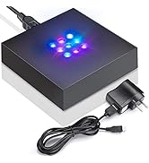 Facmogu 9 LED Lights Base for Crystal 3D Glass Art, USB/Battery Powered LED Display Base Stand, P...