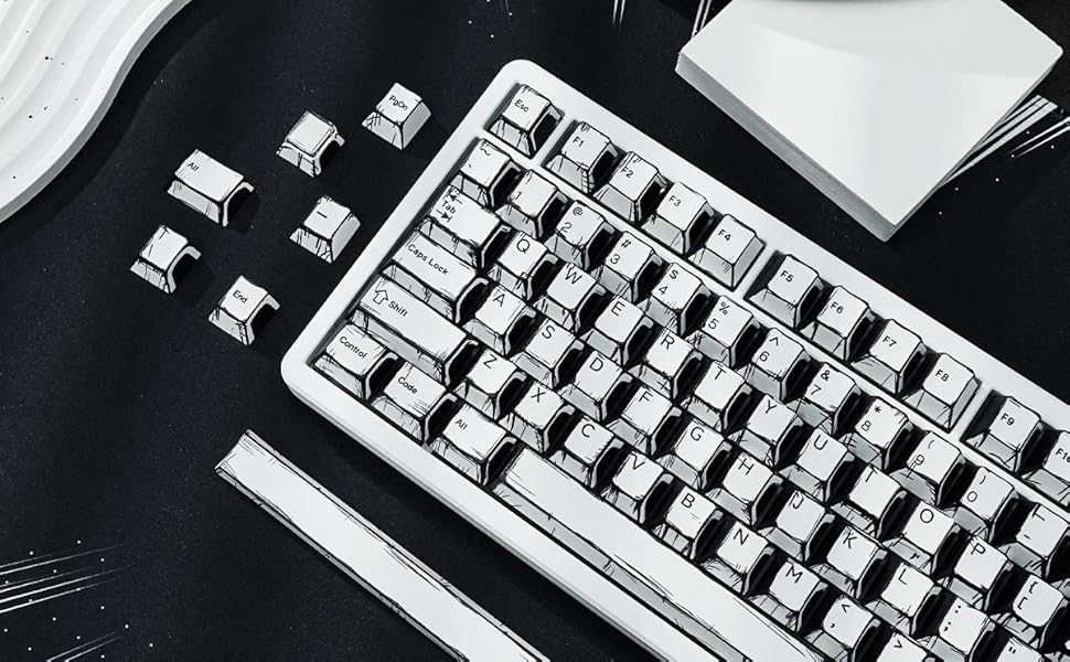 60% keyboard 75% keyboard pbt keycaps custom keyboard keycaps pudding keycaps white keycaps