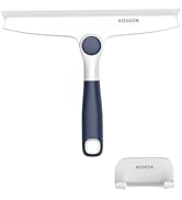 ROSEOK All-Purpose Silicone Squeegee for Shower Glass with Adhesive Hook, Pivoting Head, 10 Inch,...