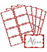 Red Name Tags,2"x 3" Name Tag Stickers with Red Border 200 Pcs Adhesive Name Tags Sticker Name Ba...