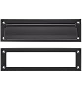 khtumeware Matte Black 13 inch 1-Pack Solid Brass Mail Slot with Solid Brass Internal Frame is We...
