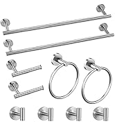 Cilee 10 Piece Brushed Nickel Bathroom Accessories Set, 24inch Brushed Nickel Towel Bar Ring+Toil...