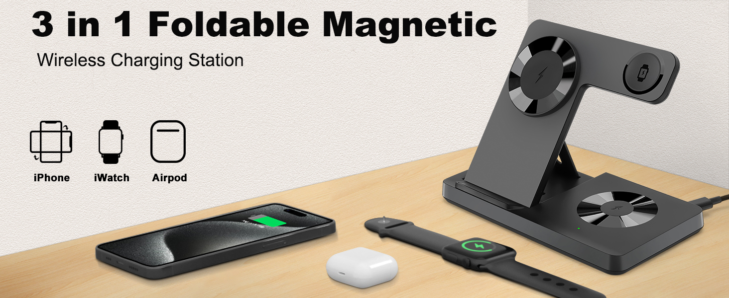 3 in 1 magnetic charging station