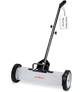 HORUSDY 45Lbs Rolling Magnetic Sweeper with Wheels, 18-Inch Magnet Pickup Sweeper, Push-Type Nail...