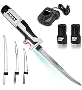 KITLUCK Cordless Electric Fillet Knife - 12V Cordless Fishing Knife with 6'', 8'' and 10'' Stiff ...