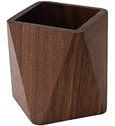 Soseelnee Black Walnut Wooden Pencil Box, Multiple-Use Desk Writing Stationary Organizer Wood Pen...