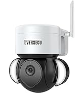 EVERSECU 2K 3MP Tuya Smart Life Outdoor WiFi PTZ Security Camera with Spotlight IP65 Waterproof, ...