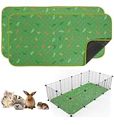 Sunheir 2 Pack Washable Guinea Pig Pee Pads, 24" x 48" Waterproof Reusable Guinea Pig Cage Liners...