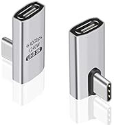 Duttek USB C 90 Degree Adapter 240W (2 Pank), 90 Degree USB C Adapter Male to Female Adapter with...