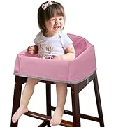 Dual-Belt Baby High Chair Cover, Upgrade Version, for Wooden or Restaurant High Chair, Sturdy and...