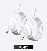 2PCS 16.4FT/5M USB to USB C Cable, Type C Power Cord for Home Security Cameras, Power Charging an...