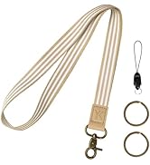 YANTHKEY Vertical-Stripe Long Neck Lanyard - Stylish &amp; Versatile Design for Phones, Earbuds, ID B...