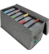 TWAVETREE CD Storage Box with Index Labels and Lids, Durable Disc Holder with 7 Divided Compartme...