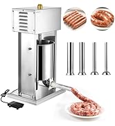 VEVOR Electric Sausage Stuffer, 22 LBS / 10 L Vertical Meat Stuffer, Stepless Speed Control and F...