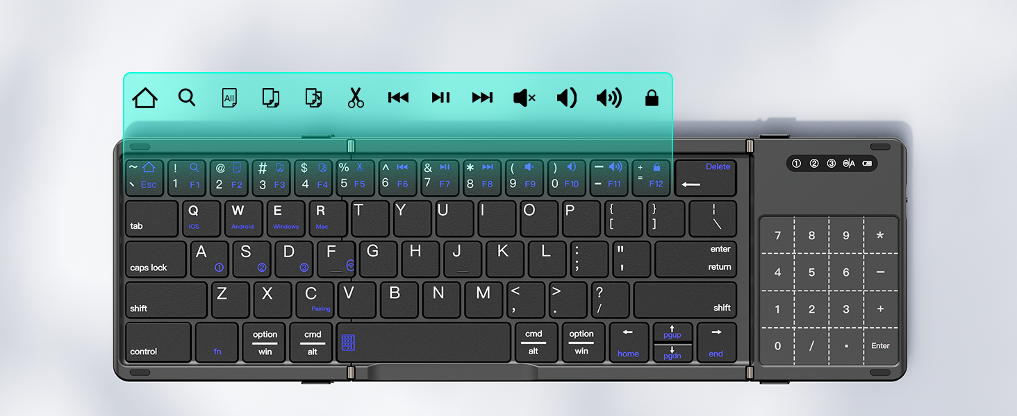 wireless keyboard with touchpad