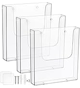 Suwimut 3 Pack Acrylic Brochure Holder, 8.5 x 11 Inch Brochure Holder Wall Mount, Clear Literatur...