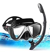 Snorkel Diving Mask Panoramic HD Swim Mask, Anti-Fog Scuba Diving Goggles,Tempered Glass Dive Mas...