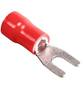 100pcs Insulated Fork Spade Wire Connectors, U Type Electrical Crimp Terminals for 22-16AWG Cable...