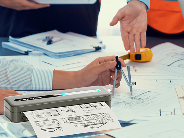 portable printers wireless for travel thermal bluetooth inkless 300dpi M832 phone laptop compact