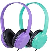 2 Pack Kids Headphones for School Classroom Students, Class Set On Ear Comfy Wired Headset for Ch...
