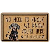 WARDOS Funny Weiner Dog Door Mat, We Know You're Here Dachshund Doormat for Front Door Indoor Out...
