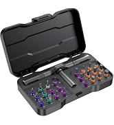 24 in 1 Magnetic Screwdriver Set,DIY Ratchet Screwdriver with Detachable Handle,Multi Bit Screw D...