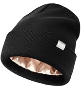 YANIBEST Womens Satin Lined Knit Beanie Hat Acrylic Winter Hats for Women Men Silk Lining Soft Sl...