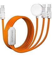 chubbycable Tri-Flex 3 in 1 USB C Cable for Apple Watch Charger Silicone 100W Multi Charging Cabl...
