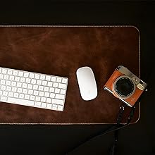 Londo Top Grain Leather and PU Leather Large Mouse Pads, Desk Pads