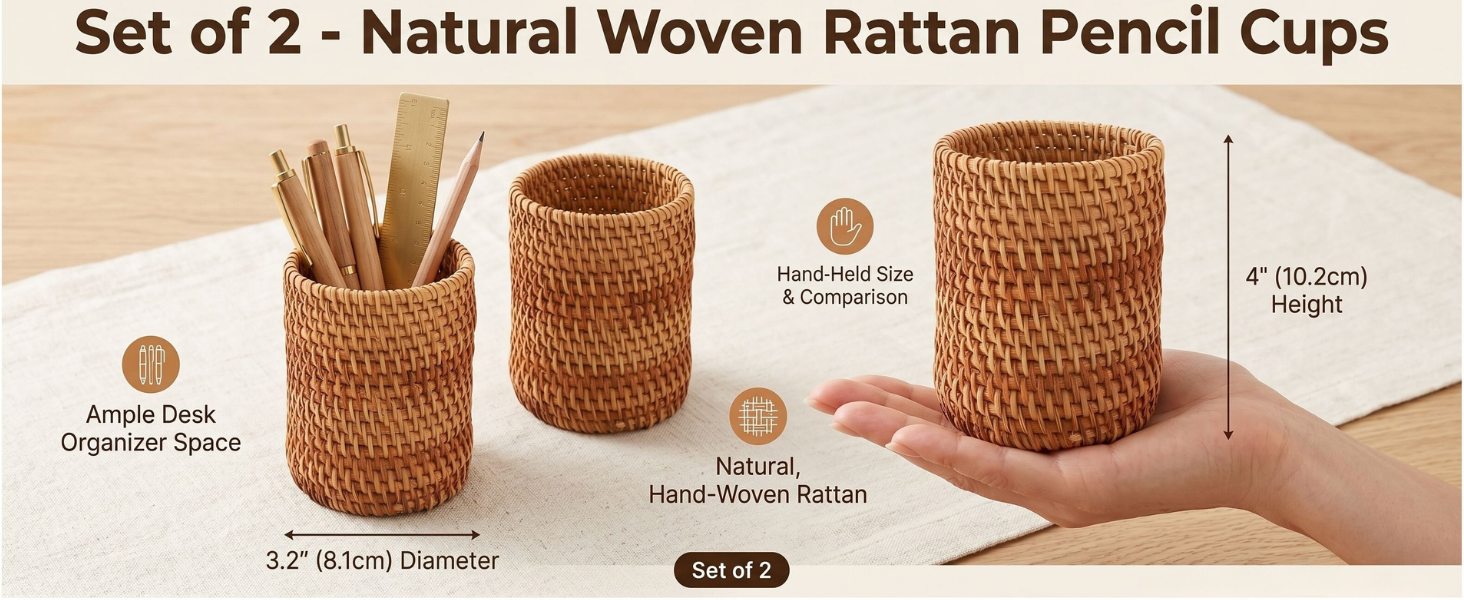 Rattan Pencil Holder