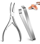 Fish Bone Plier/Tweezers - Fish Bone Remover Stainless Steel Deboning Tools for Food &amp; Kitchen, S...