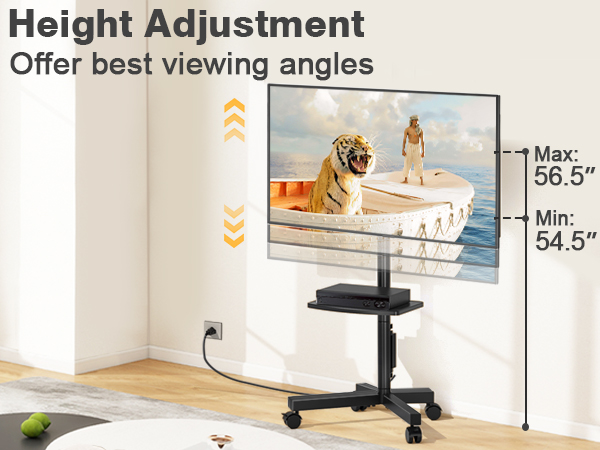 portable tv stand on wheels