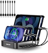 MSTJRY Charging Station for Multiple Devices : 5 Port Multi USB-A Charger Stations Multi-Device O...