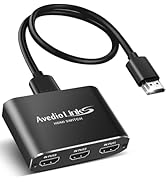 HDMI Switch 3-Port 4K@60Hz Aluminum Alloy[with 4FT HDMI 2.0 Cable], avedio links 4K HDMI Switcher...