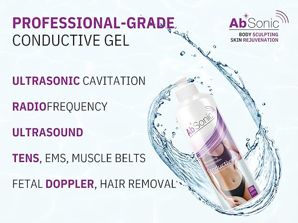 Professional grade conductive gel for cavitation &amp;amp; electrodes