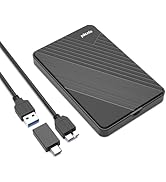 Pilcnla 2.5 Inch SATA to USB External Hard Drive Enclosure, Compatible for 2.5 Inch 7mm 9.5mm SAT...