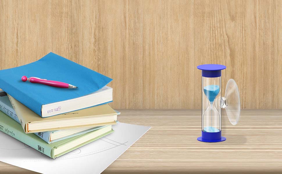 Sand Clock Timer Plastic Suction Cup,Plastic Mini Sand Watch, for Kids Toothbrush Blue